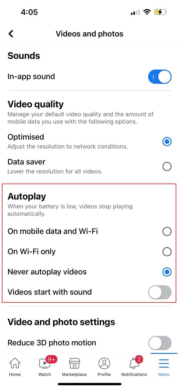 customize autoplay settings