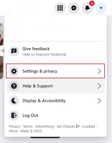 click on settings and privacy option