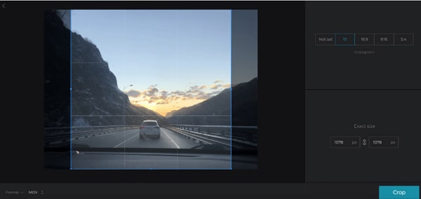 crop video for instagram - use online tool