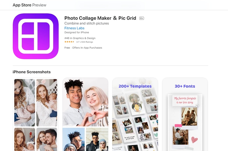 Photo Collage Maker & Pic Grid -Aplicativo de colagem do iPhone