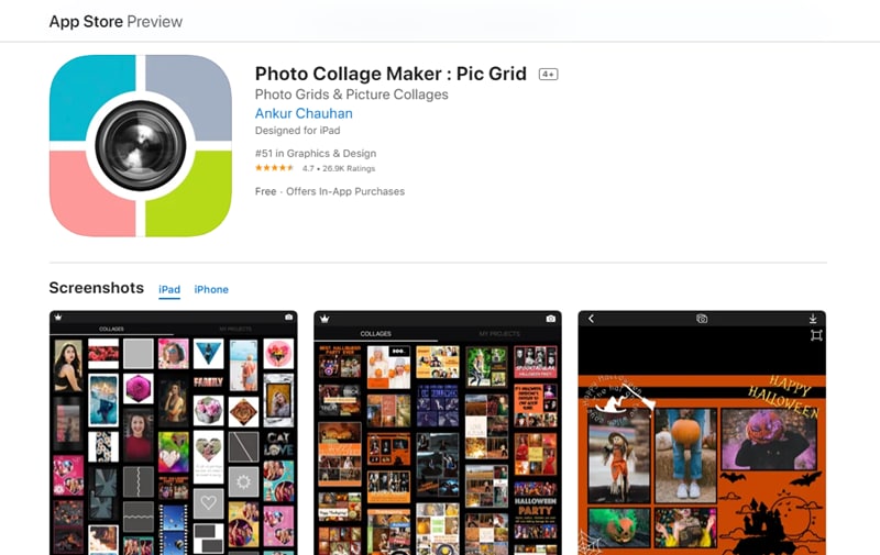 Photo Collage Maker ‘Pic Grid’ — Collage App iPhone