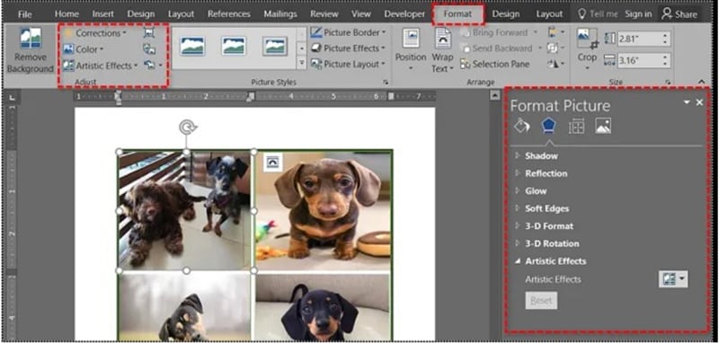 format picture ms word