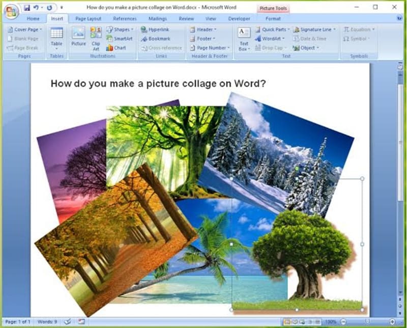 picture collage ms word