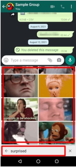 WhatsApp Animierte GIFs mit integrierter Bibliothek versenden