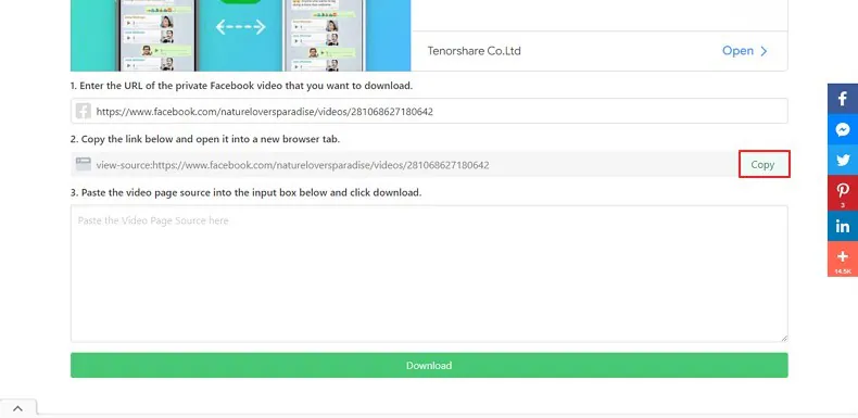 online facebook private video downloader