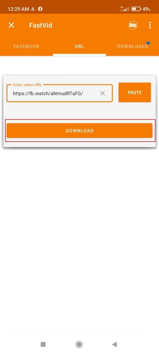 click on download button