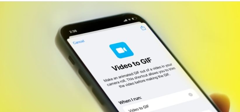 مقاطع فيديو إلى GIF iPhone