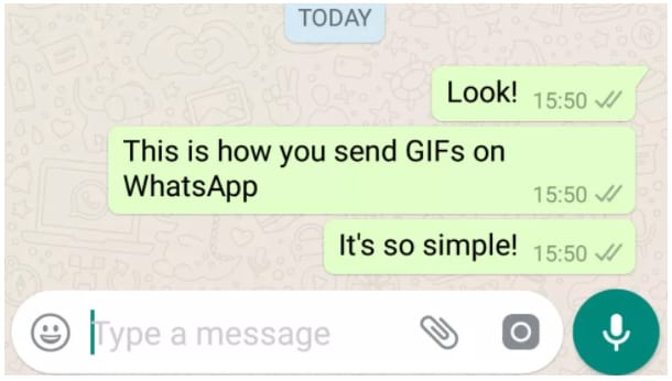 Invia GIF su WhatsApp Android