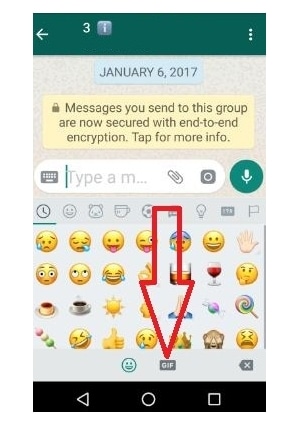 Invia GIF WhatsApp su Android utilizzando la libreria integrata