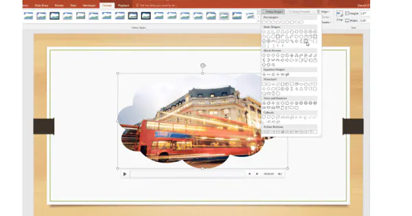 cara memutar video di dalam bentuk di microsoft powerpoint 