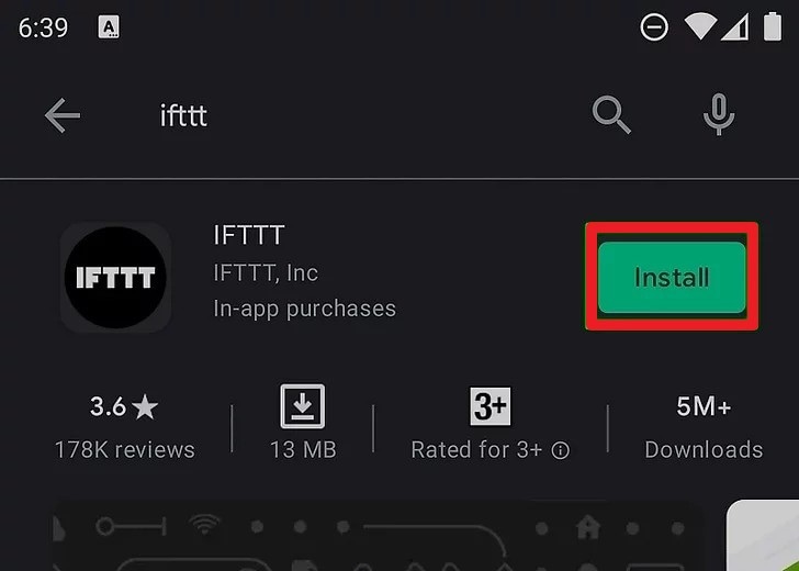 instal aplikasi ifttt 