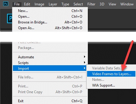 import video photoshop