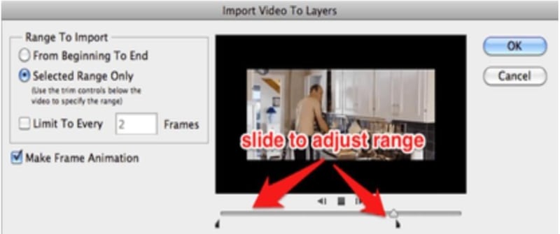 Video importieren, um GIFs in Photoshop zu erstellen