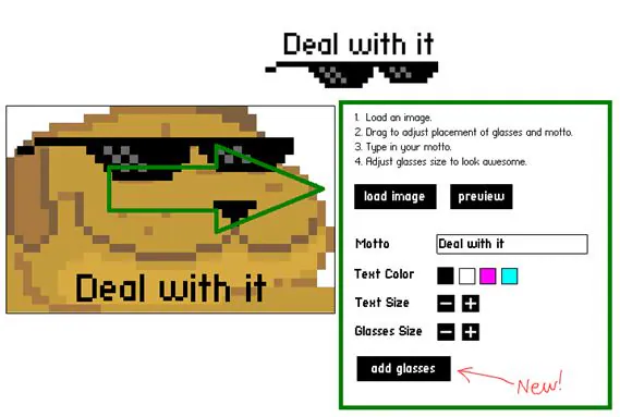 Deal With It - Interface de edição de GIF