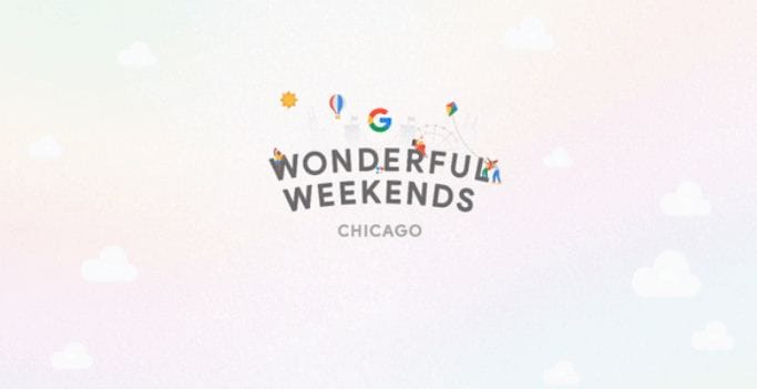Ejemplos de diseño de GIF: página de inicio del sitio web del festival Wonderful Weekends