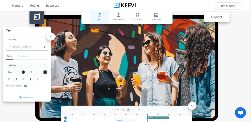 استخدام استوديو keevi عبر الإنترنت