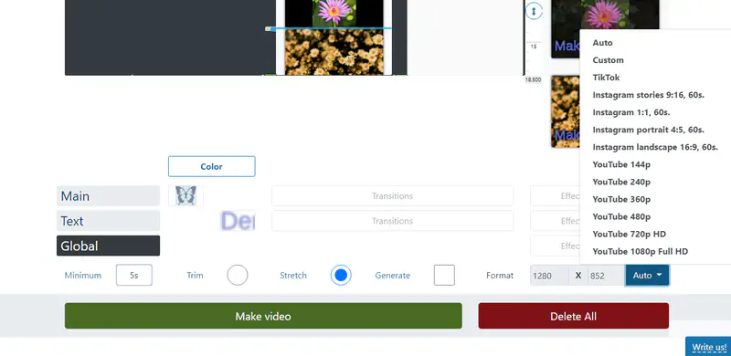 crea una salida personalizada para el video