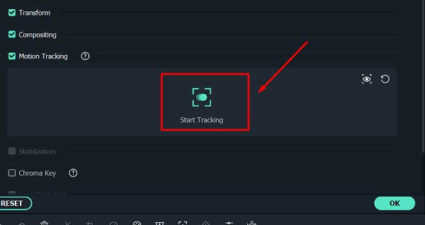 cómo desenfocar una parte en movimiento en video con filmora - caja de seguimiento