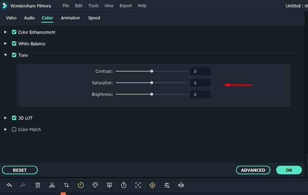 تفتيح الفيديو على نظام تشغيل Windows 10 using Filmora - adjust brightness