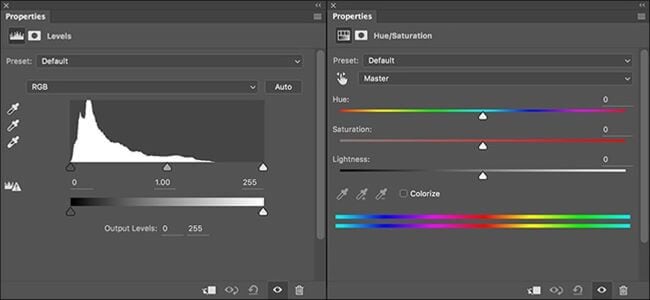color correction in photoshop - add levels adjust layer