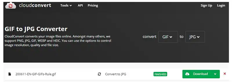 GIF to JPG converter (online)