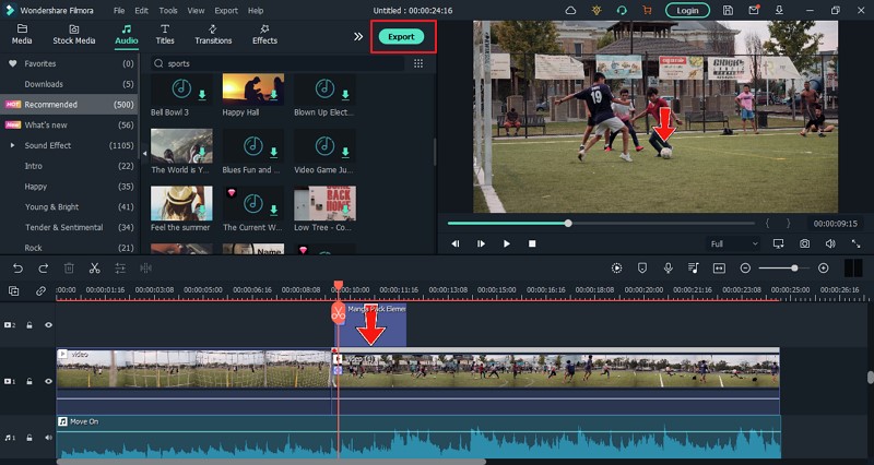  export the highlighted sports video