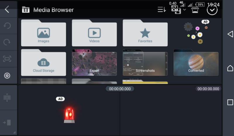 Audio-Browser in der Kinemaster-App
