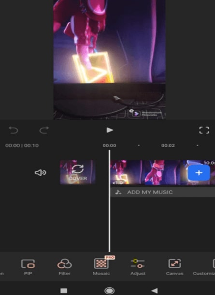 how to brighten a video on Android with FilmoraGo - Open Brightness Option