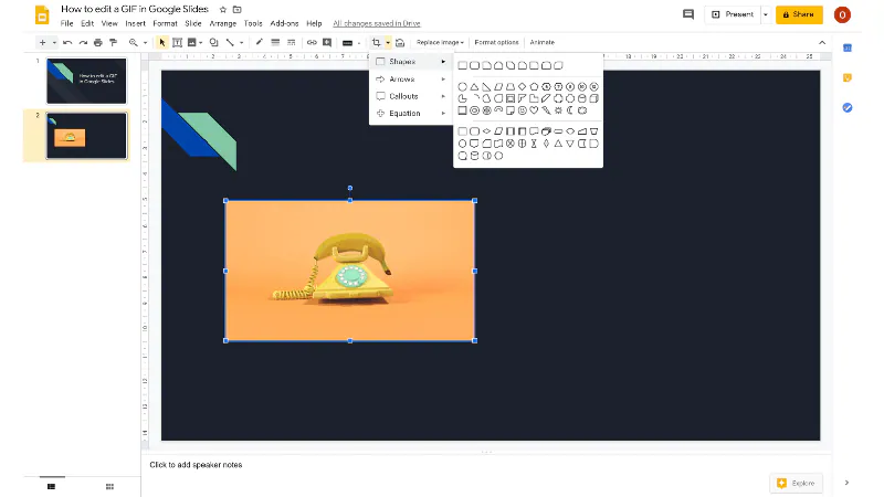 Adding and editing GIFs in Google Slides