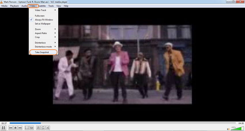select video frame vlc
