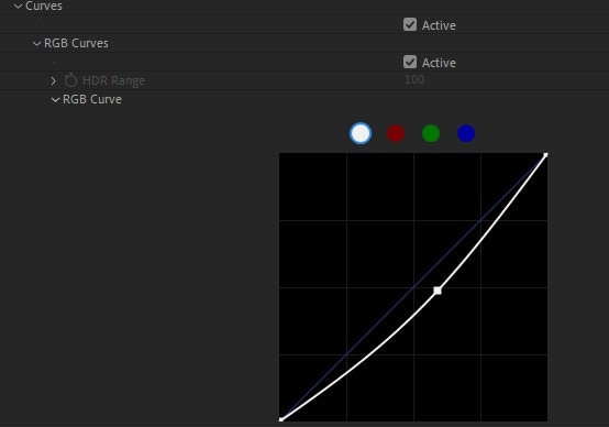 lumetri color in after effect - curves