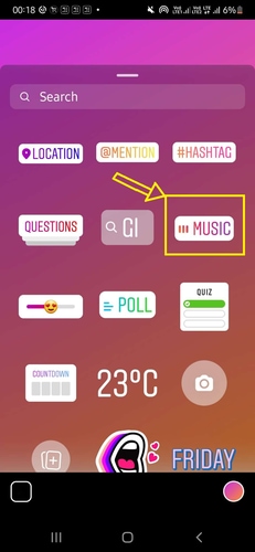  tap on music sticker to add music 