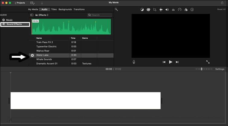 hinzufügen eines Soundtracks in Imovie Macos