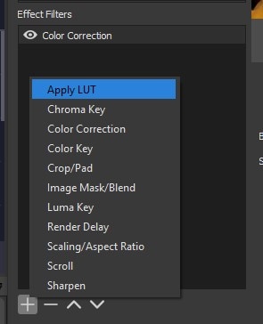 obs color correction - add luts