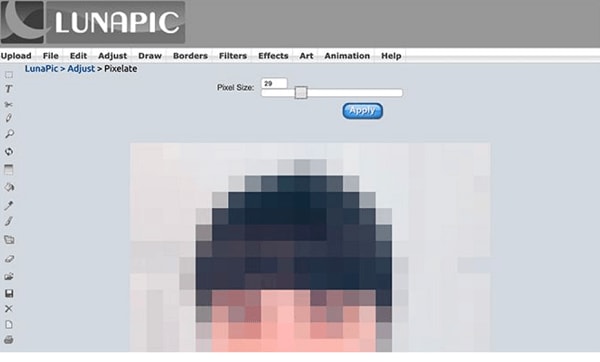 pixelate face - Lunapic