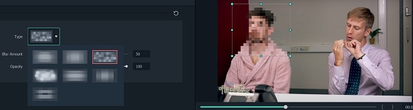pixelate face in video with Filmora