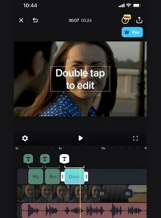 menambahkan teks dengan splice video editor