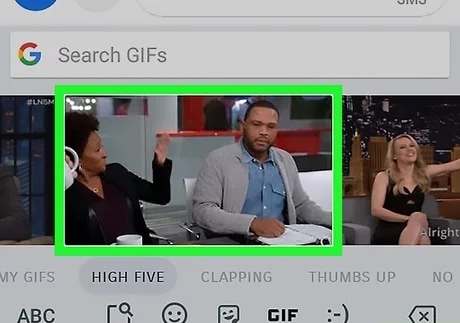 add the gif to the text message