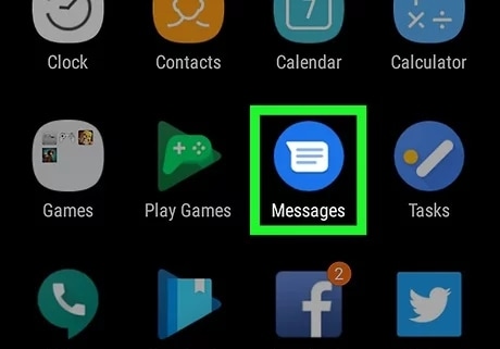 apri l'app dei messaggi