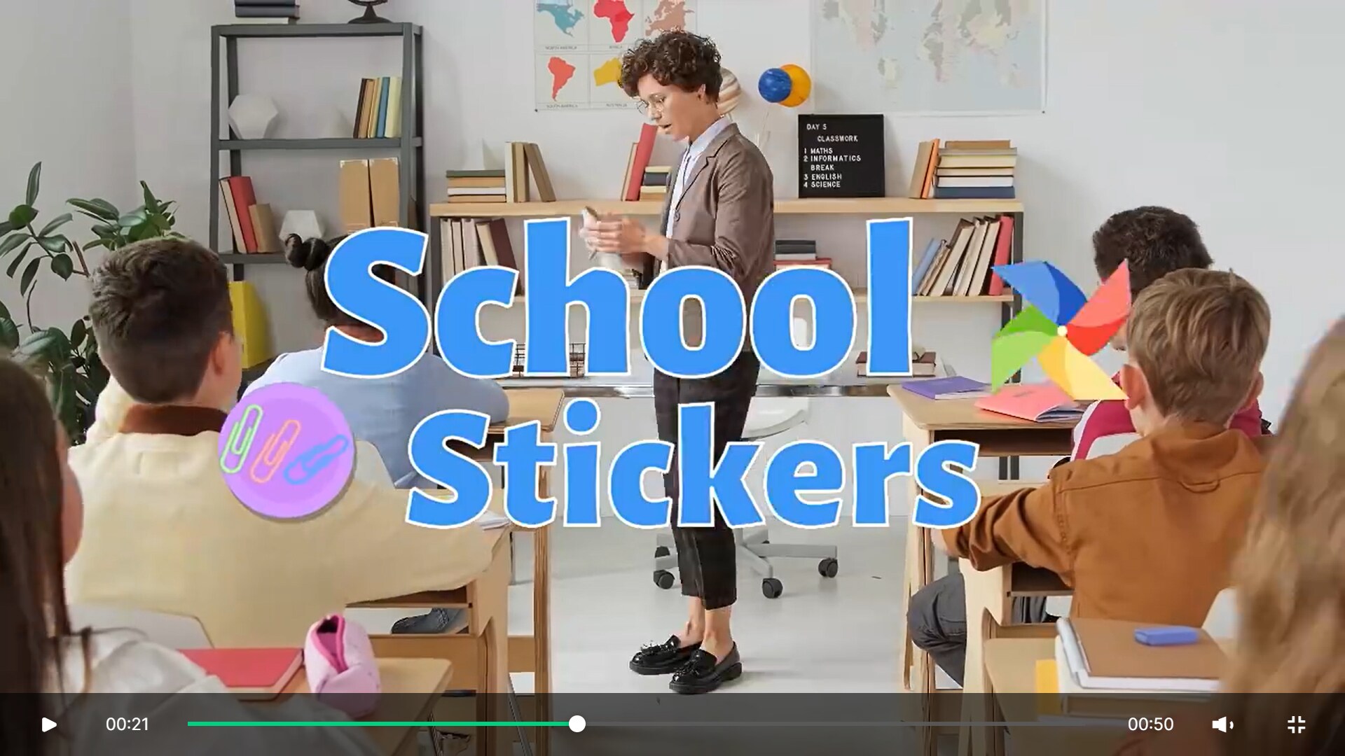 School stickers theme by wondershare filmora