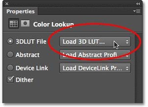 come usare 3d lut in photoshop - caricare 3d lut