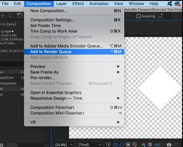 Exporting Transparent Background Videos in AE Template- Adding Video to
        Queue