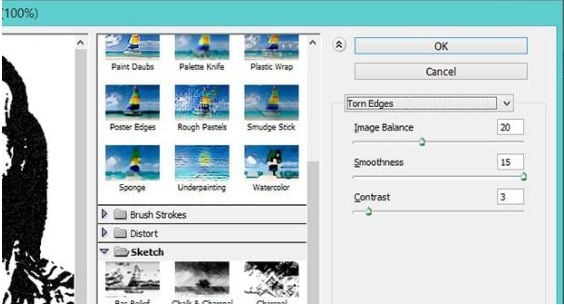 Photoshop Image Editor - Parametri di distorsione dei bordi