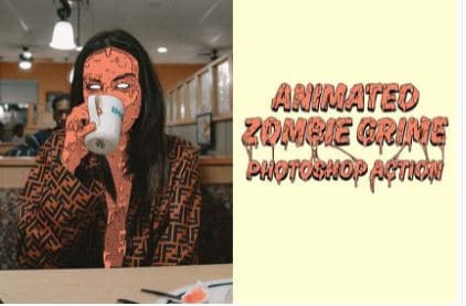 Azione animata di Photoshop Grime Art di Zombie