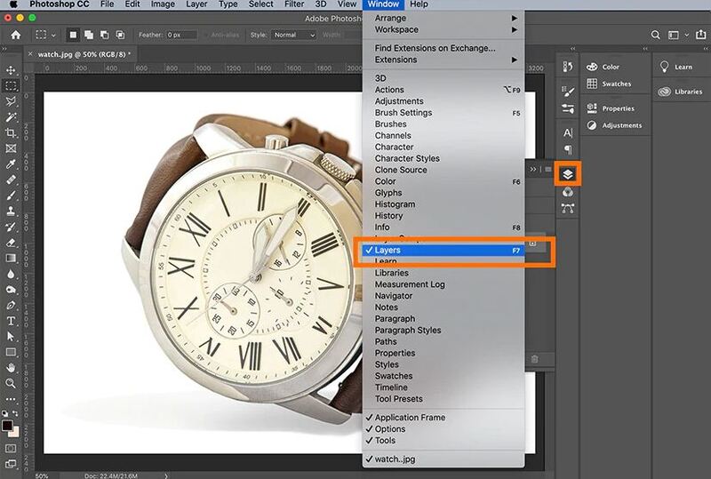 Aplicación de diseño gráfico de Photoshop: interfaz de capas de imágenes