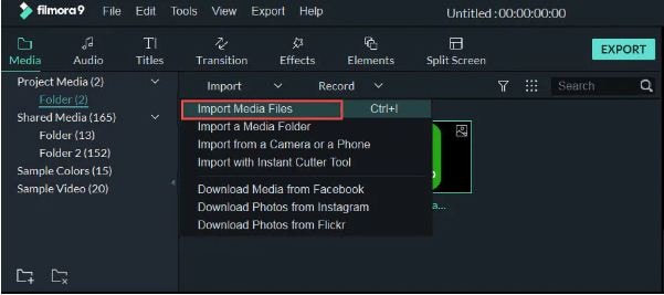 Filmora- Media Import Interface