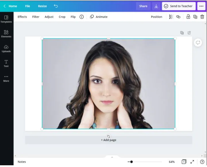 Ferramenta de Design Gráfico Canva- Interface de Selecionar Imagem