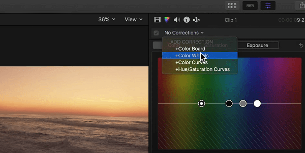how to correct color distortion with Final Cut Pro - more controls