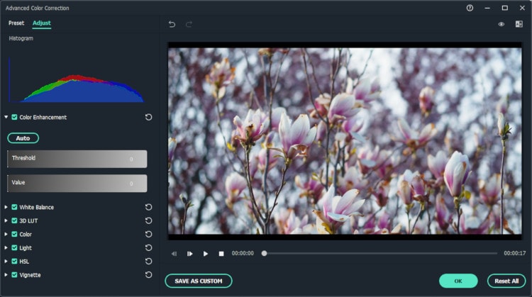 كيفية إنشاء lut باستخدام Filmora - ضبط الإعداد