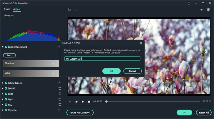 كيفية إنشاء lut باستخدام Filmora - حفظ
